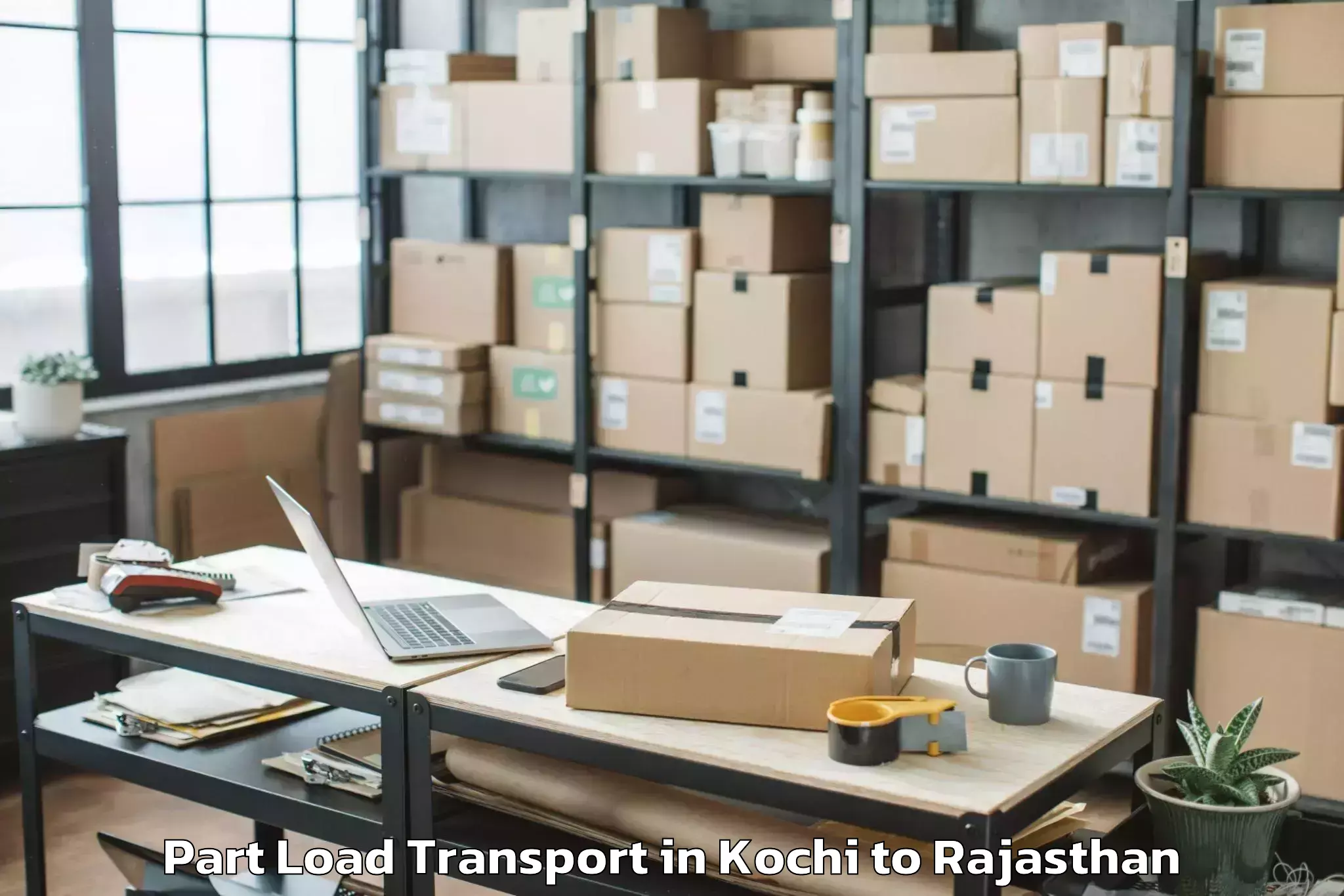 Book Kochi to Ramganj Mandi Part Load Transport Online